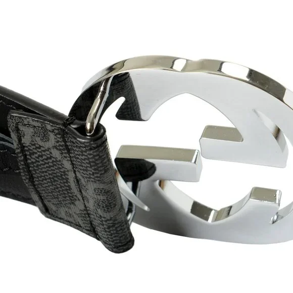 Gucci Guccissima Leather Double Silver G Buckle Belt US 32 IT 80 display picture 2